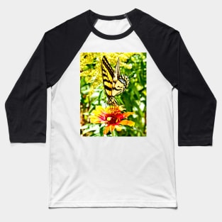 Yellow Butterfly Baseball T-Shirt